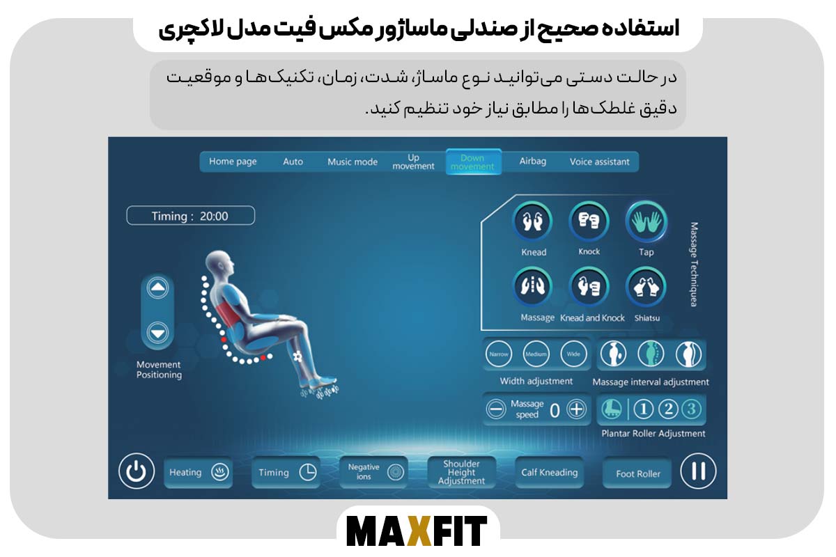 شخصی‌سازی و تنظیمات پیشرفته حالت ماساژ دستی (Manual Mode)