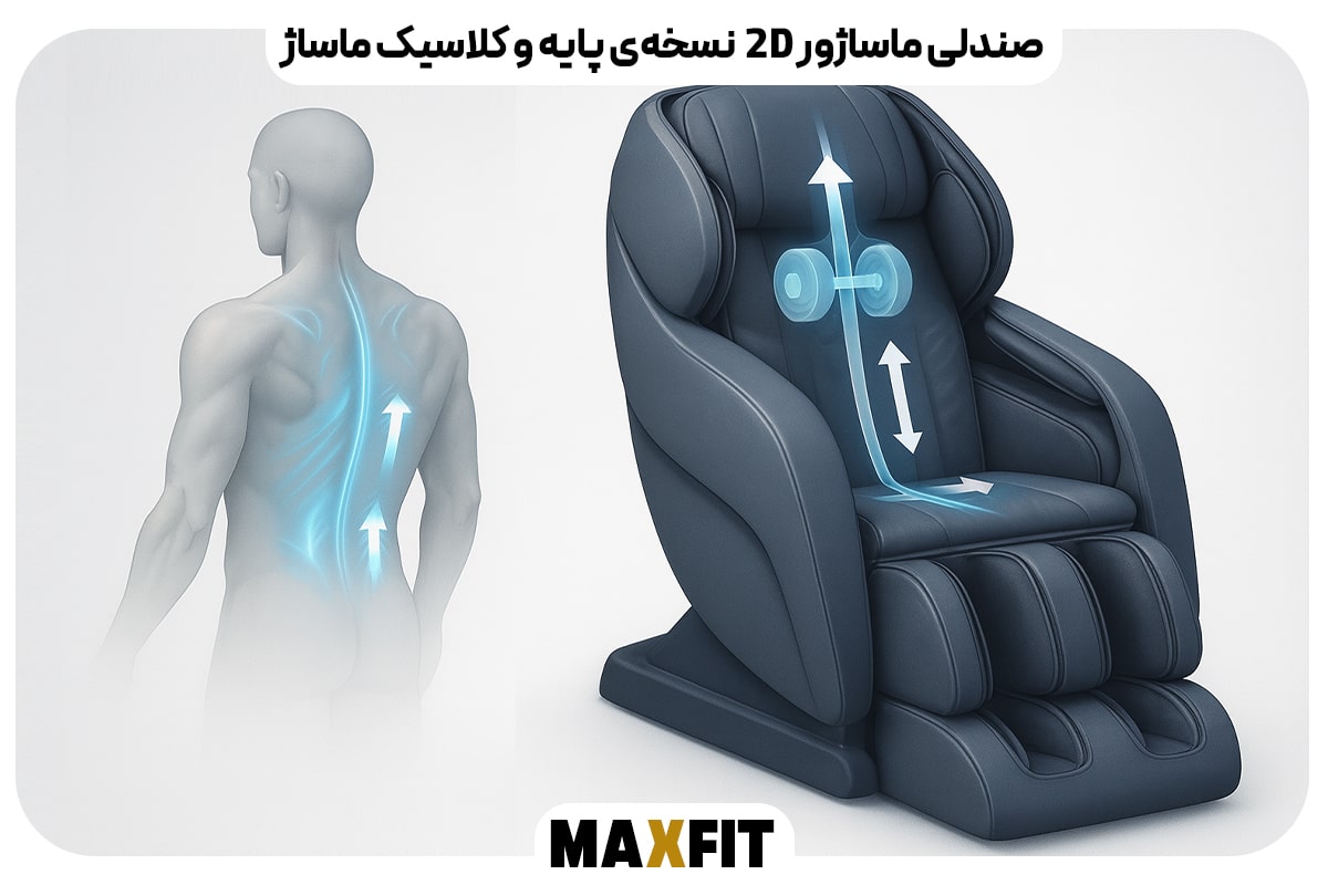 صندلی ماساژور 2D  نسخه‌ی پایه و کلاسیک ماساژ