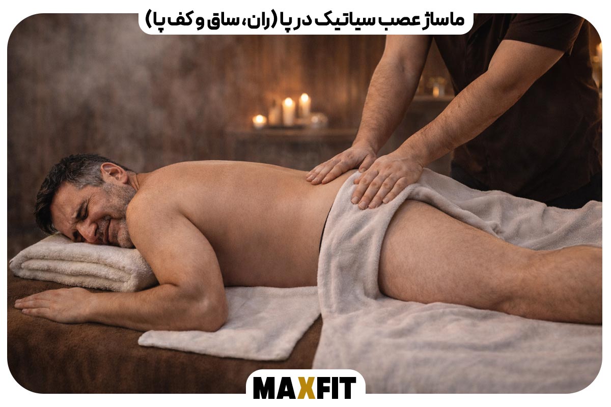 Sciatic nerve massage in the leg