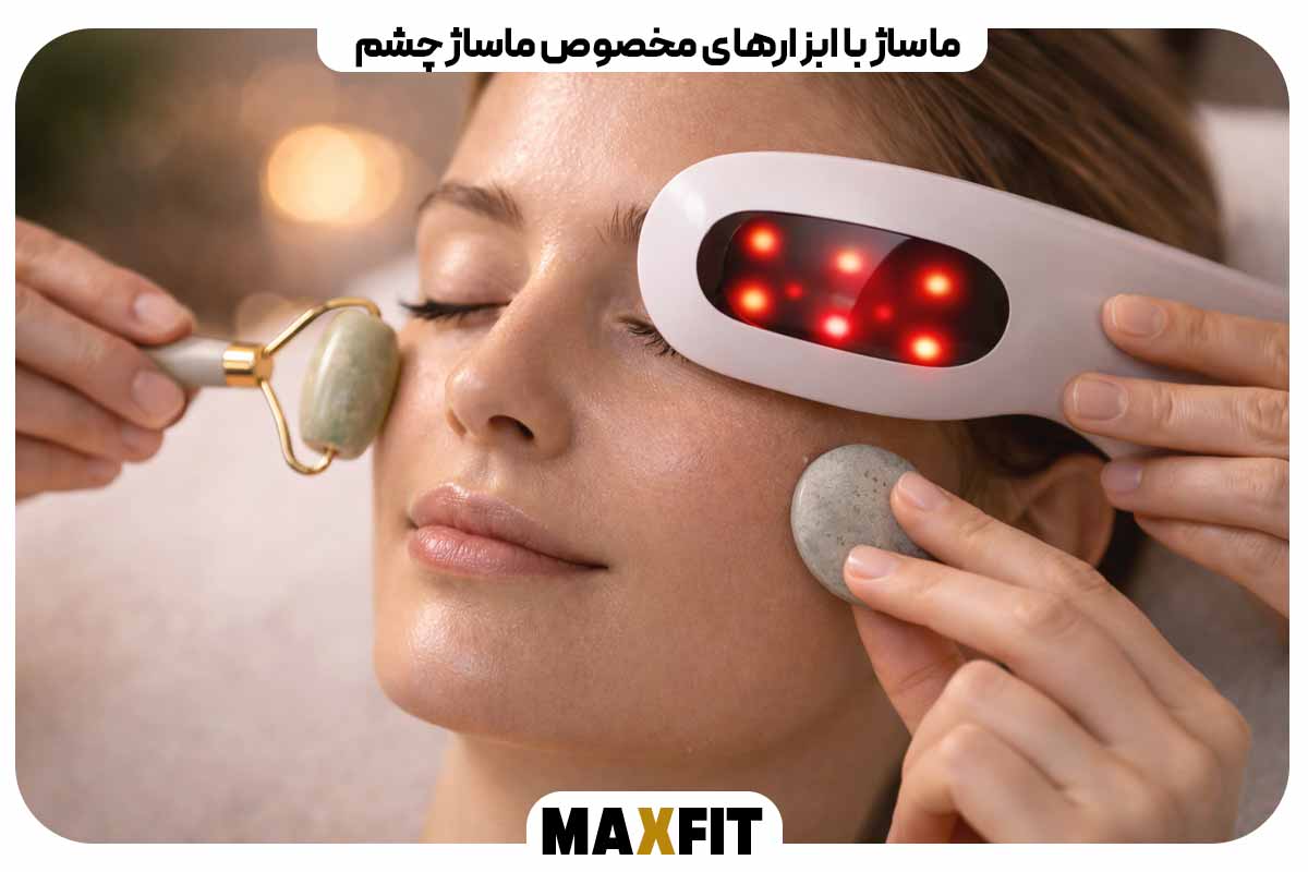Massage with special eye massage tools
