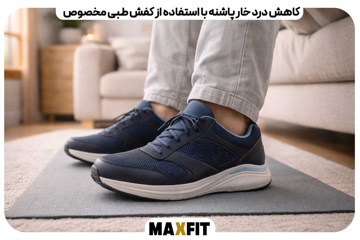 Reducing heel spur pain by using special medical shoes