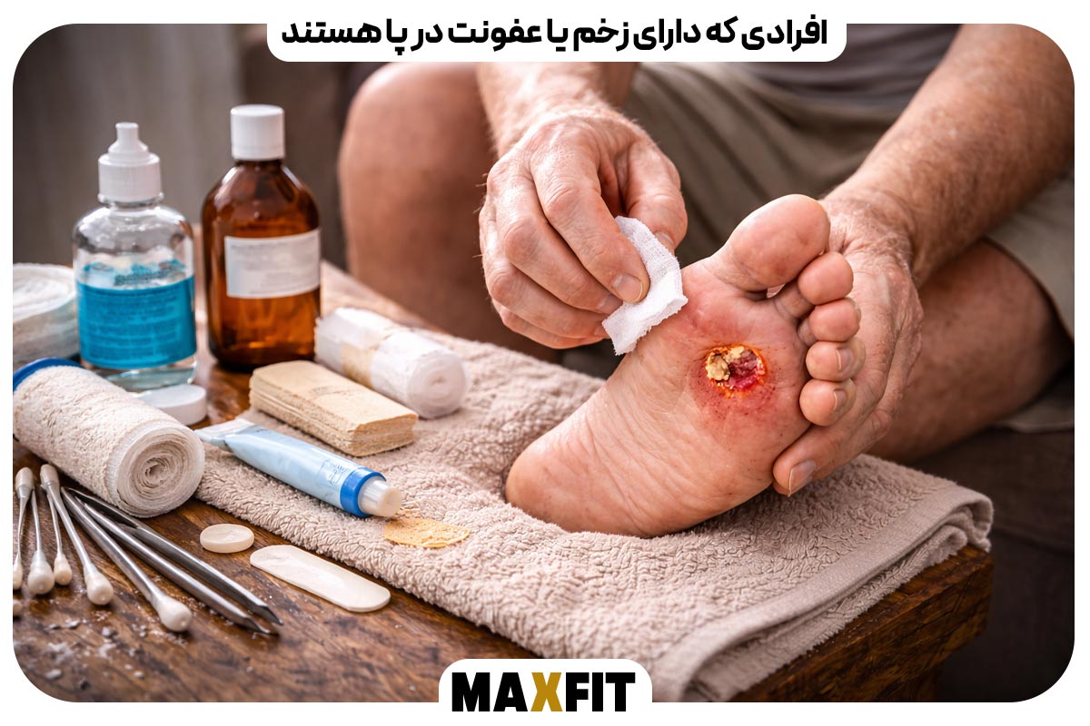 People with ulcers or infections in their feet