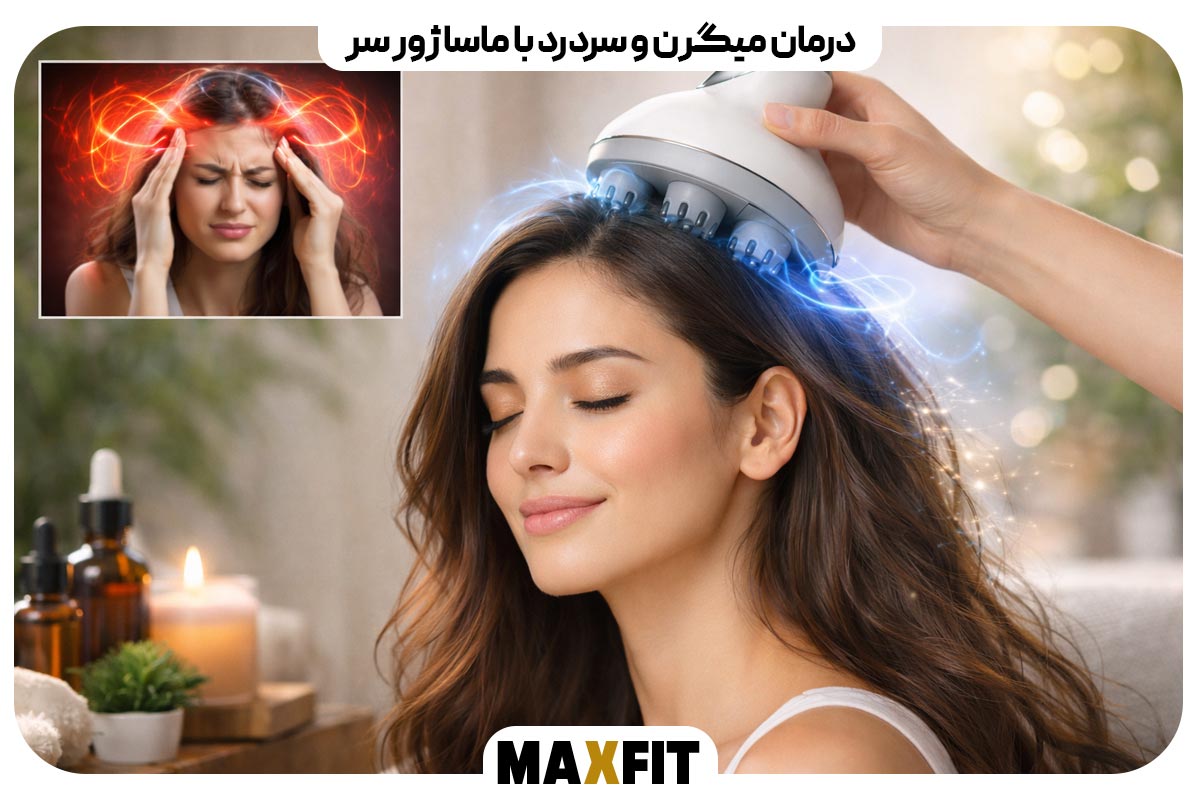 Treating migraines and headaches with a head massager