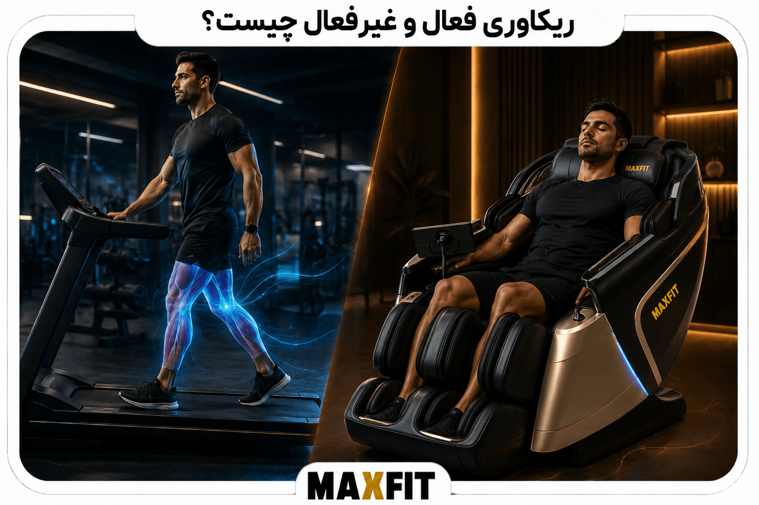 مقایسه ریکاوری فعال و غیرفعال بعد از ورزش با صندلی ماساژ مکس فیت