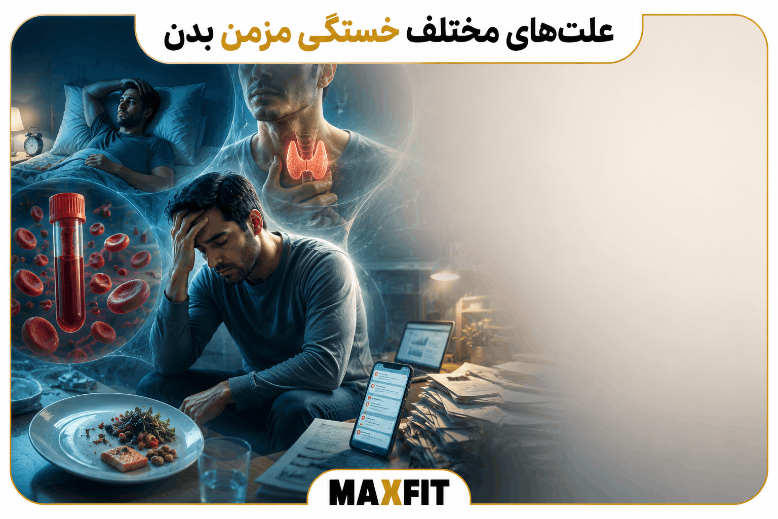 علت‌های خستگی مزمن بدن شامل اختلال خواب، کم‌خونی، مشکلات تیروئید، تغذیه نامناسب و فشار ذهنی
