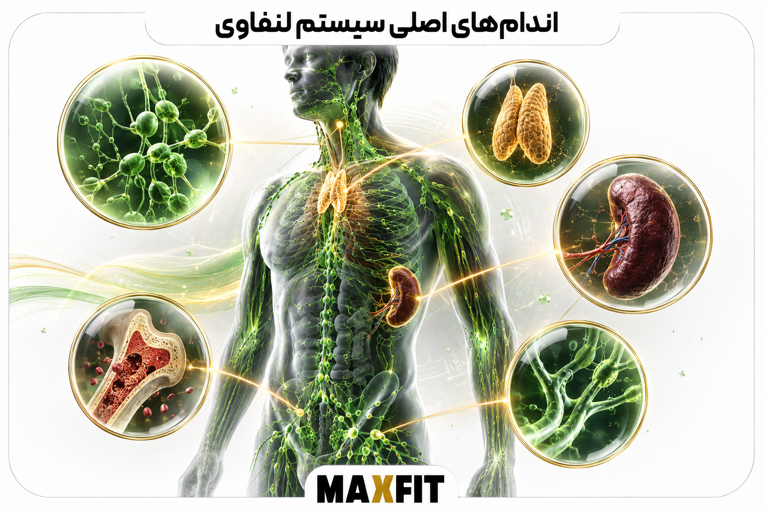 اندام های اصلی سیستم لنفاوی شامل غدد لنفاوی طحال و تیموس