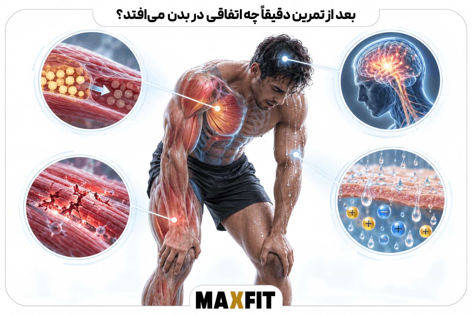 تغییرات بدن بعد از تمرین شامل کاهش انرژی، فشار عضلانی، تعریق و خستگی سیستم عصبی